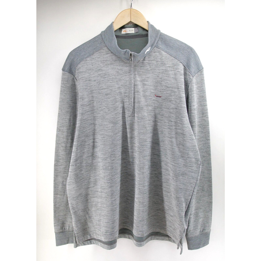 KJUS Sweatshirt Mens 2XL Gray Liam‎ Techwool 1/4 Zip Performance Golf Pullover